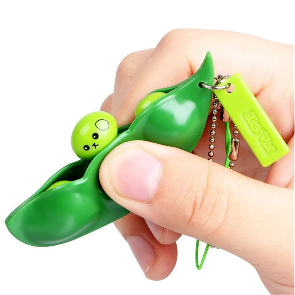 Мягкое бесконечное сжатие Edamame Bean Pea Expression Chain брелок кулон орнамент снятие стресса декомпрессионные игрушки антистресс