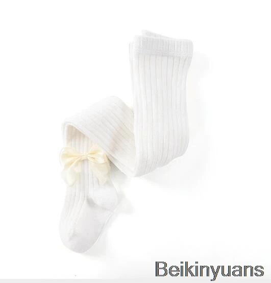 White bowknot Детские колготки, хлопковые детские колготки, детские чулки с рисунком, детские колготки для мальчиков и девочек, От 1 до 8 лет, чулки для малышей - Цвет: White bowknot