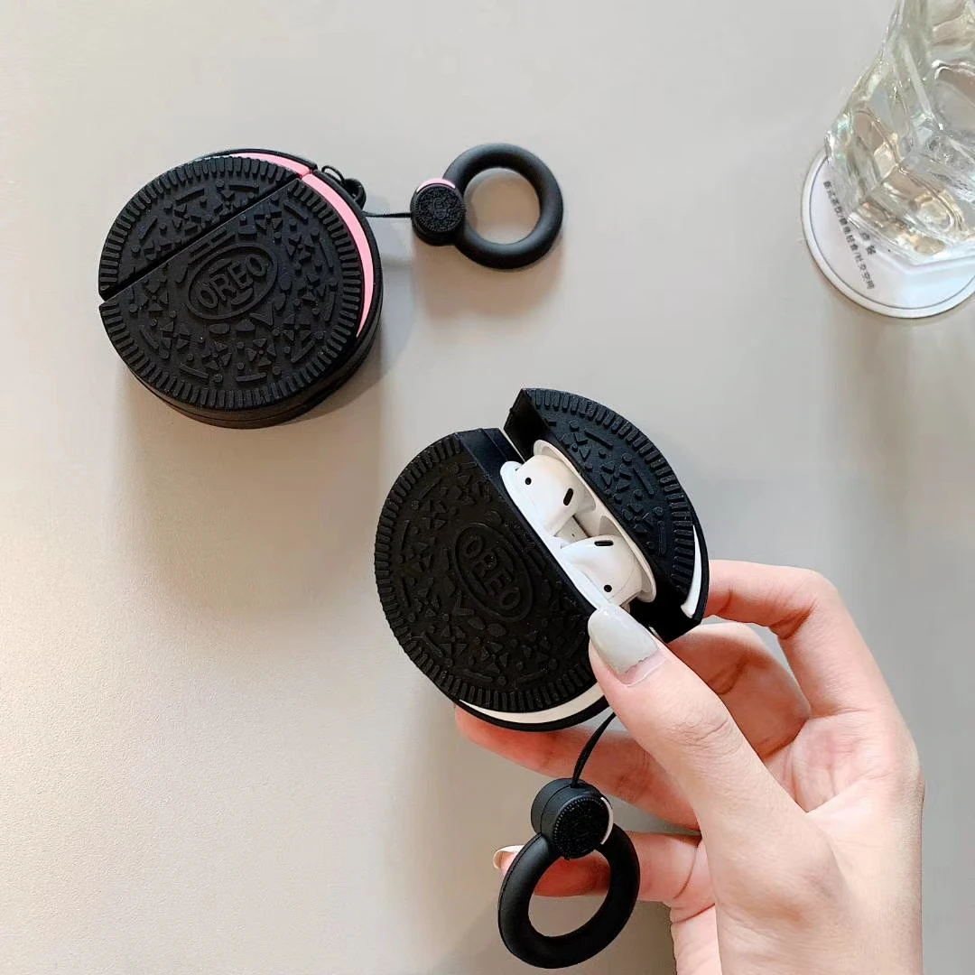 Милый 3D мультфильм анти-падение с кольцом Oreo силиконовый наушник чехол для Apple AirPods 1/2 беспроводной bluetooth чехол для гарнитуры