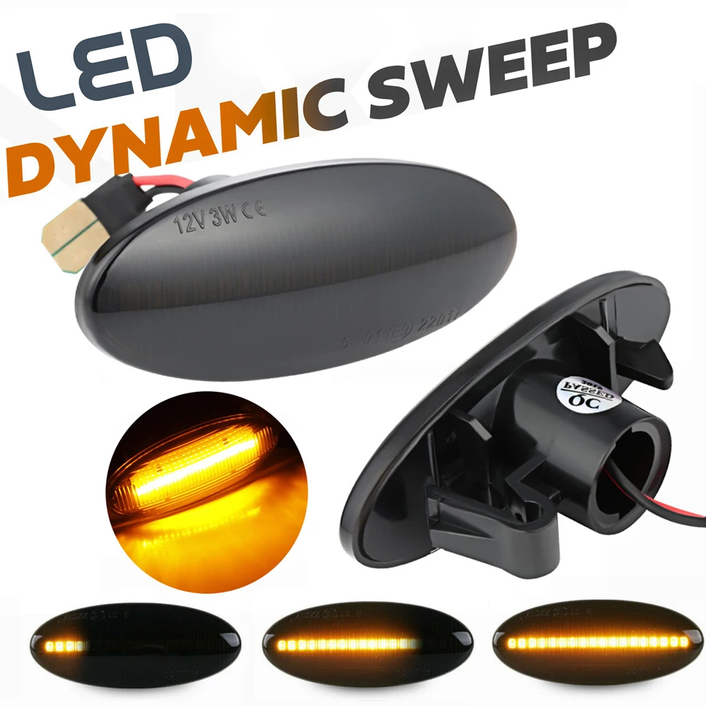 

2PCS Dynamic Side Marker Light Turn signal Lamps for Nissan Note Dualis Micra March Interstar 3 Pixo Navara D22 Pixo Evalia Leaf
