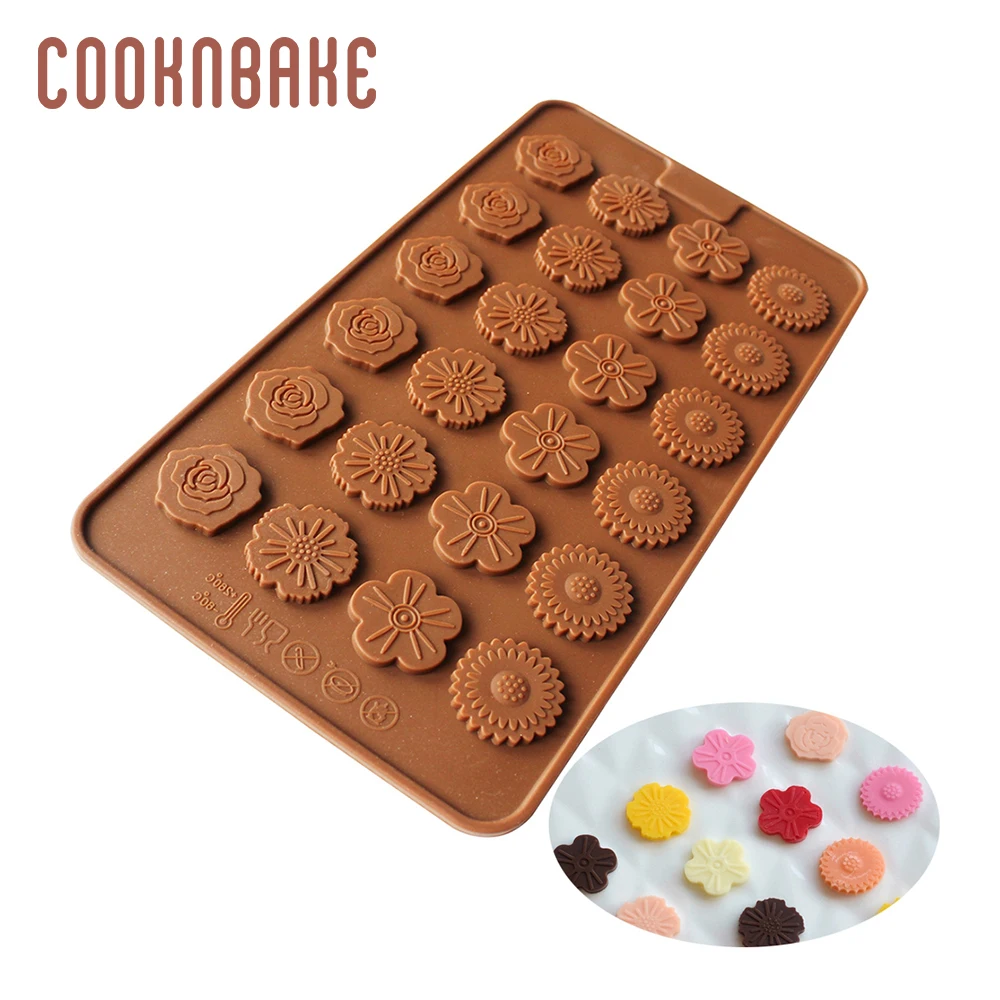 SICM-215-16 COOKNBAKE силиконовые формы для печенья и печенья, инструменты для выпечки тортов, 24 формы для шоколада, формы украшения торта - Цвет: SICM-215-16