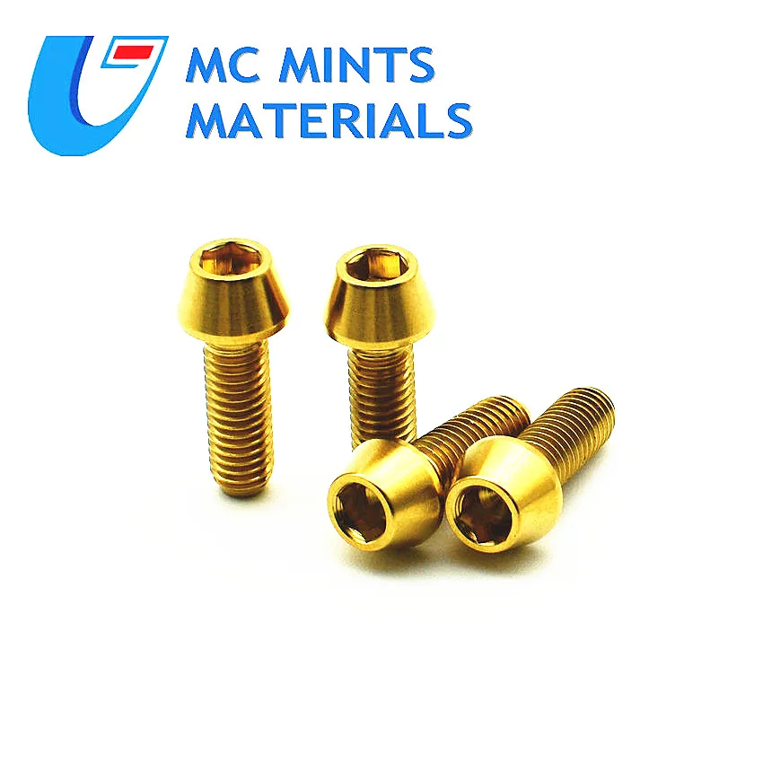 Титановый Ti M5 x 10 12 16 18 20 25 30 35 40 45 50 мм шестигранный ключ конический Зажим Руль для