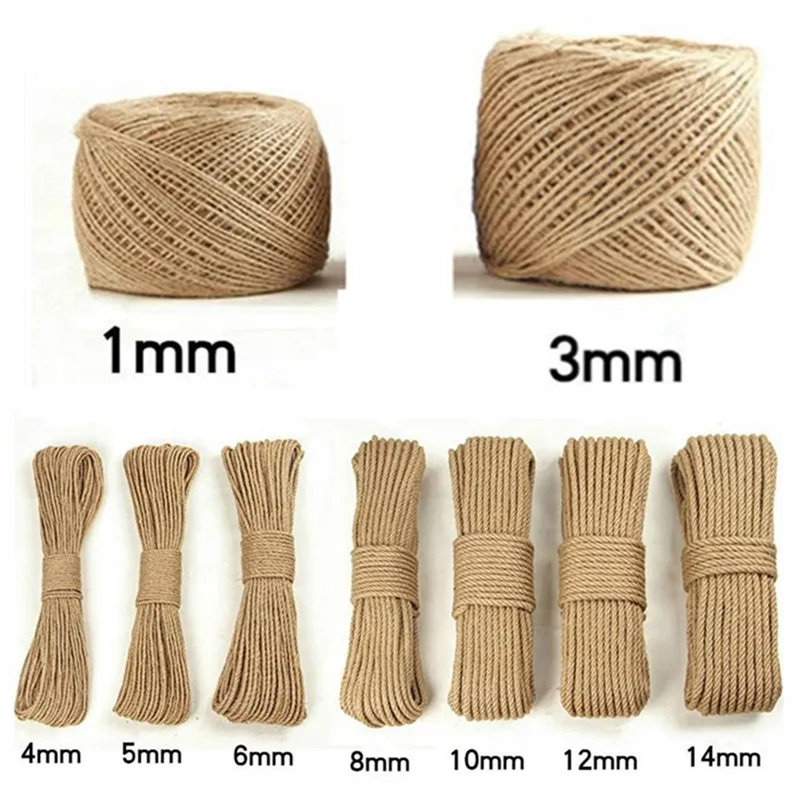 1/5/6/8/14 мм джутовая плетеная вручную пеньковая веревка сделай сам Фото Стена ретро