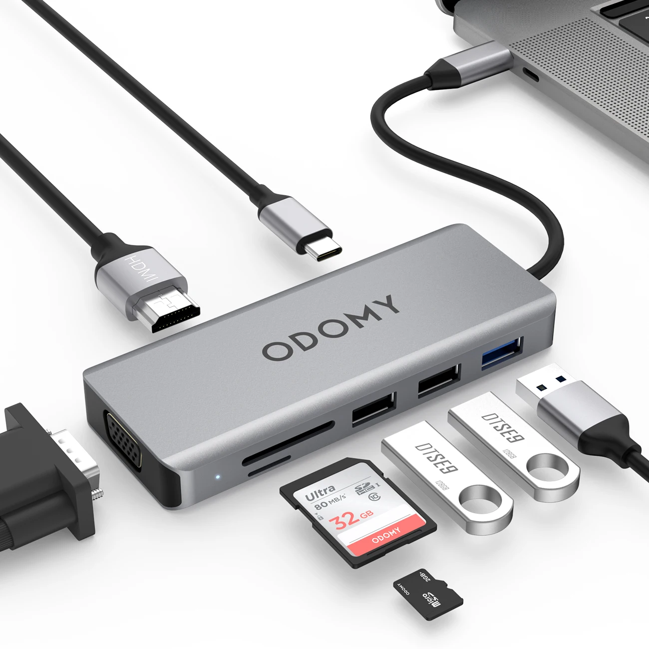 9 в 1 USB C концентратор с 3,5 мм Аудио HDMI LAN TF \ SD слот USB 3,0 2,0 для iPhone Macbook huawei samsung type-C адаптер многопортовый