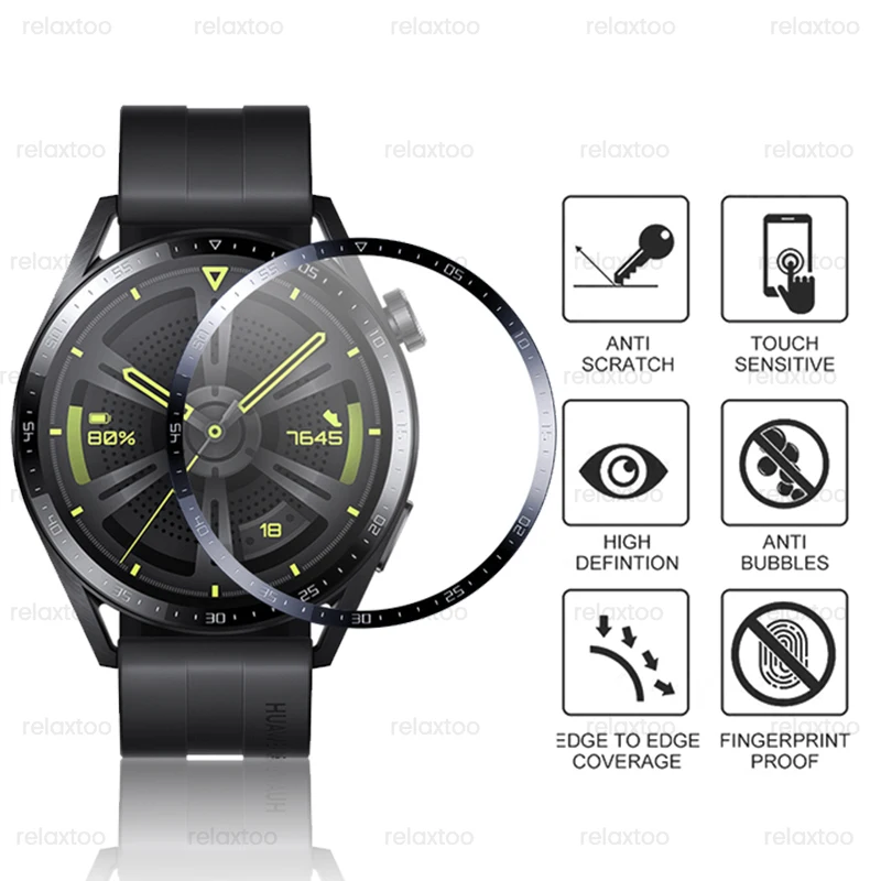 For Huawei Watch GT 3 46MM Glass Fiber 1-3PCS Protective Film Hauwei WatchGT3 GT3 46 MM 42MM Smartwatch Screen Protectors Cover