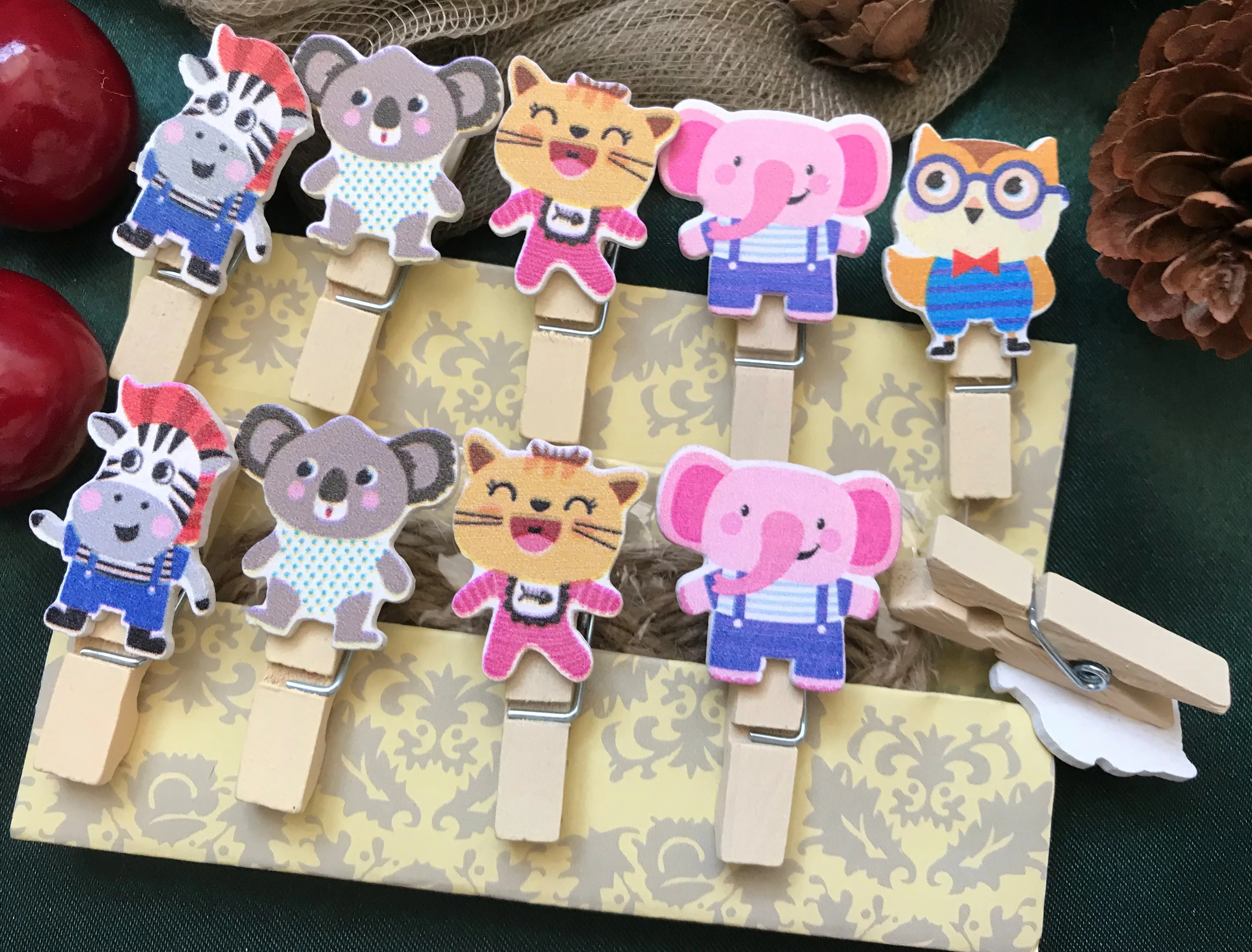 10 шт. Деревянные Прищепки для фотографий прищепки маленьких животных | Дом и сад