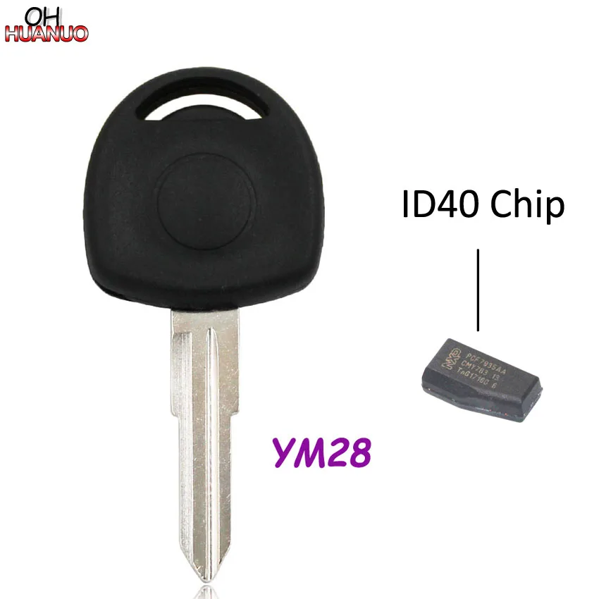 Транспондер ключа автомобиля оболочки чехол пустой для Opel с HU43 HU100 HU46 YM28 лезвие с ID40 чип - Цвет: YM28 With ID40 Chip