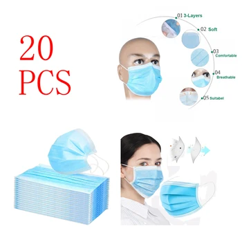 

20 PCS per pack --3 Layers Disposable Mask,Dustproof Face Mask, Protective Mask fast shipping by DHL,Fedex,TNT or UPS