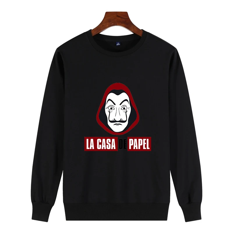 

New Arrival La Casa De Papel 3D Print men Cotton Sweatshirts Poleron Hombre Money Heist the Paper House Casual Men's Pullover