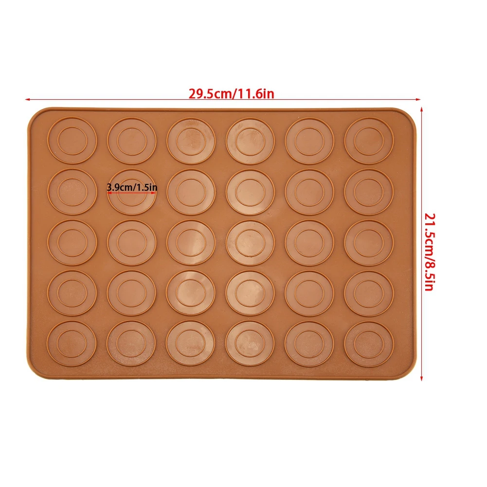 1pc 30 Holes Round Shape Macarons Mat Silicone Macaron Sheet Pad Pastry Cake Baking Tool Macarons Baking Silicone Mat