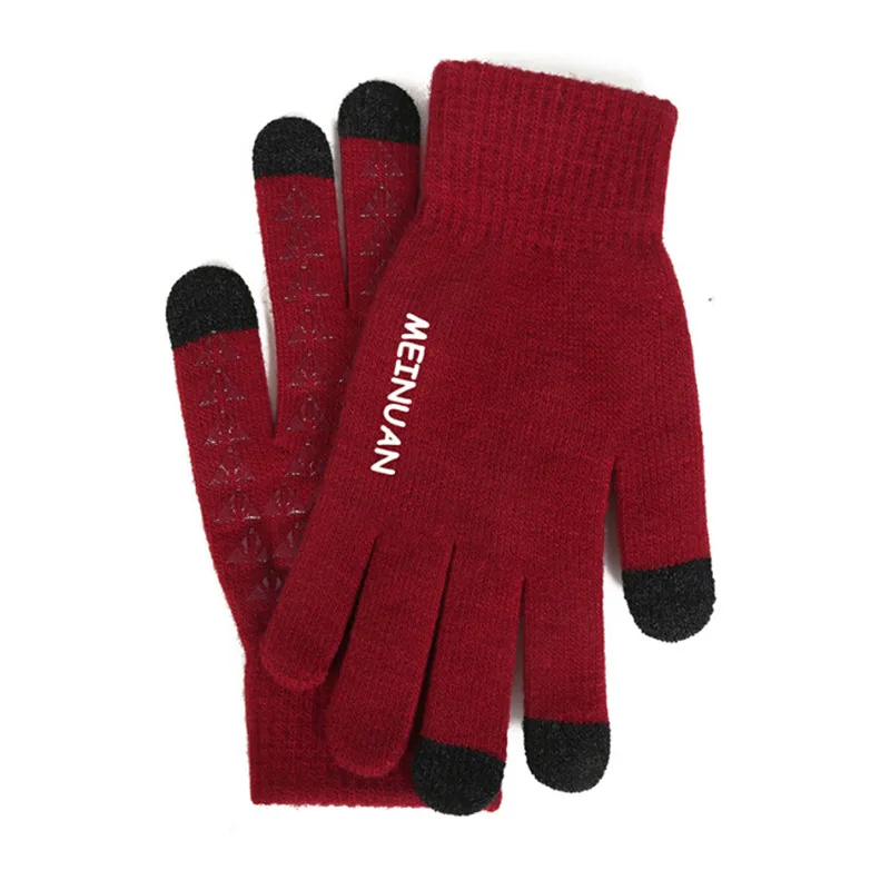Вязаные перчатки для мужчин зима осень высококачественные мужские вождения с