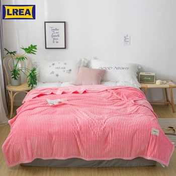 

LREA winter плед polar fabric blankets throw pink blanket for beds and sofa home decoration fleece seeping Comfortable skin