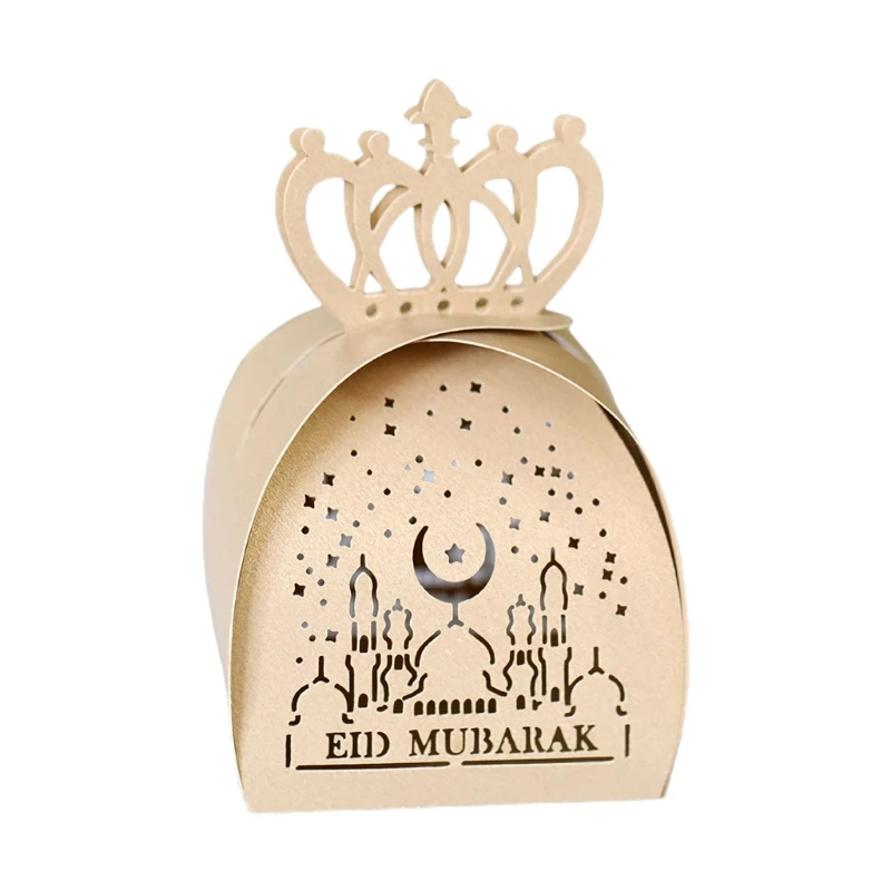 

100pcs Eid Mubarak Candy Box Favor Ramadan Kareem Gift Boxes Islamic Muslim Festival Happy Al-Fitr Event Party Supplies