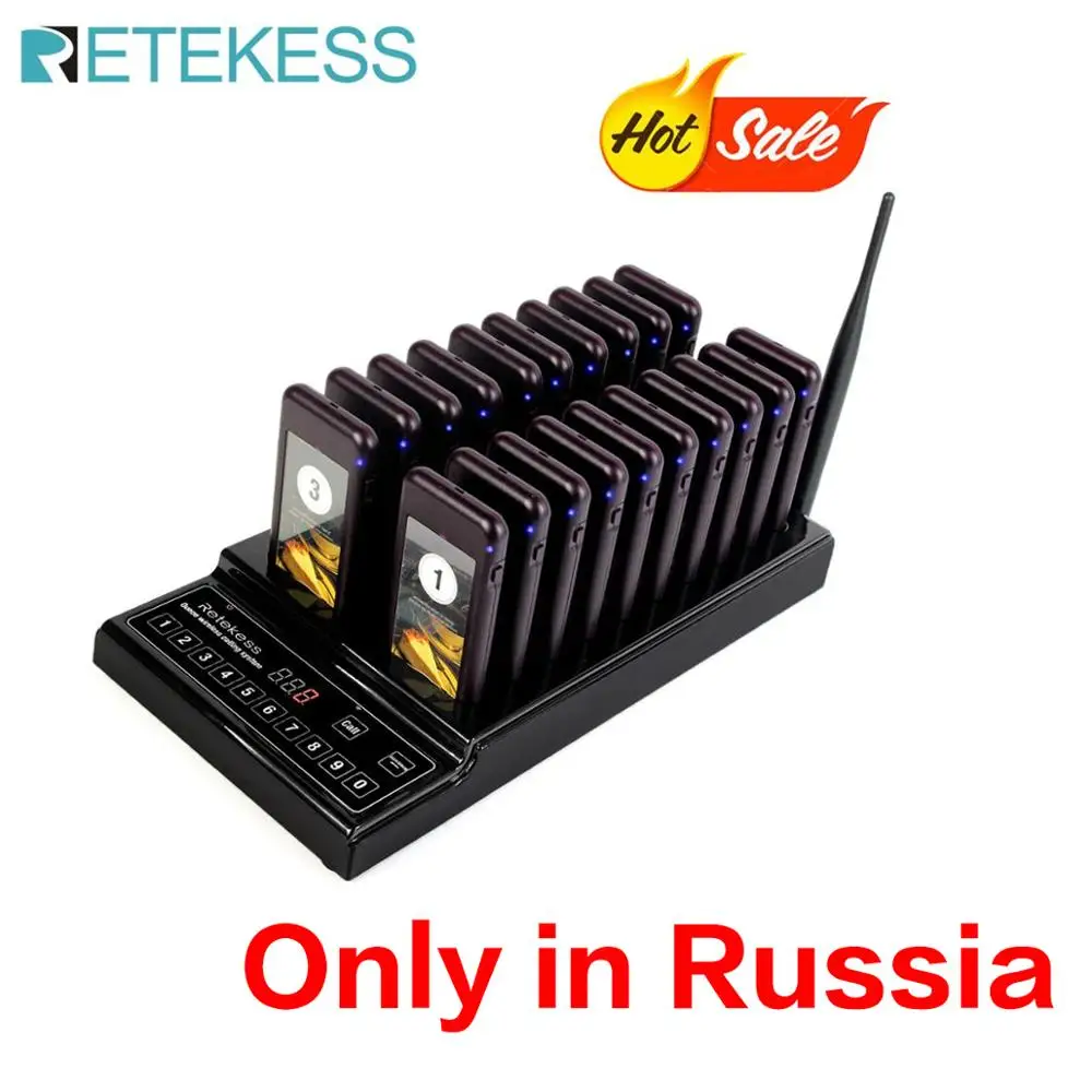 

RETEKESS T112 Restaurant Pager Waiter Calling System Wireless Paging Queue System for Restaurant Coffee Shop Queuing System