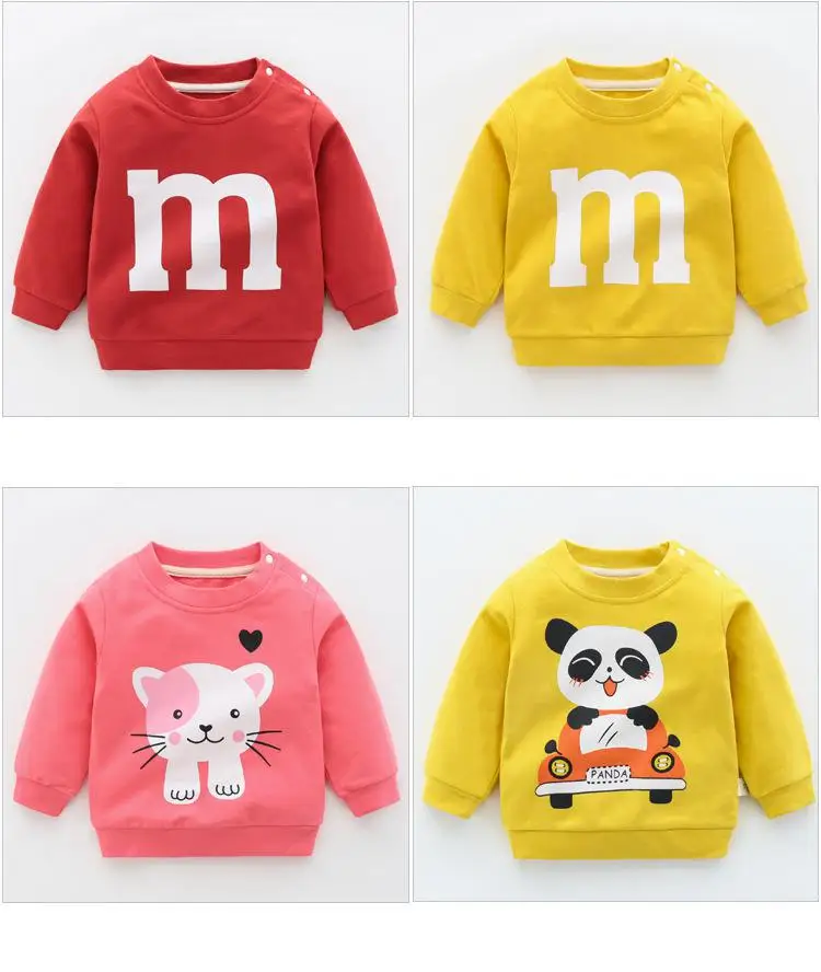 Autumn New Cute Toddler Girl Clothes Fashion Boys Sweatshirt Cartoon Animals Pattern Long Sleeve O Neck Cotton Baby Warm Outfits hoodie for baby boy