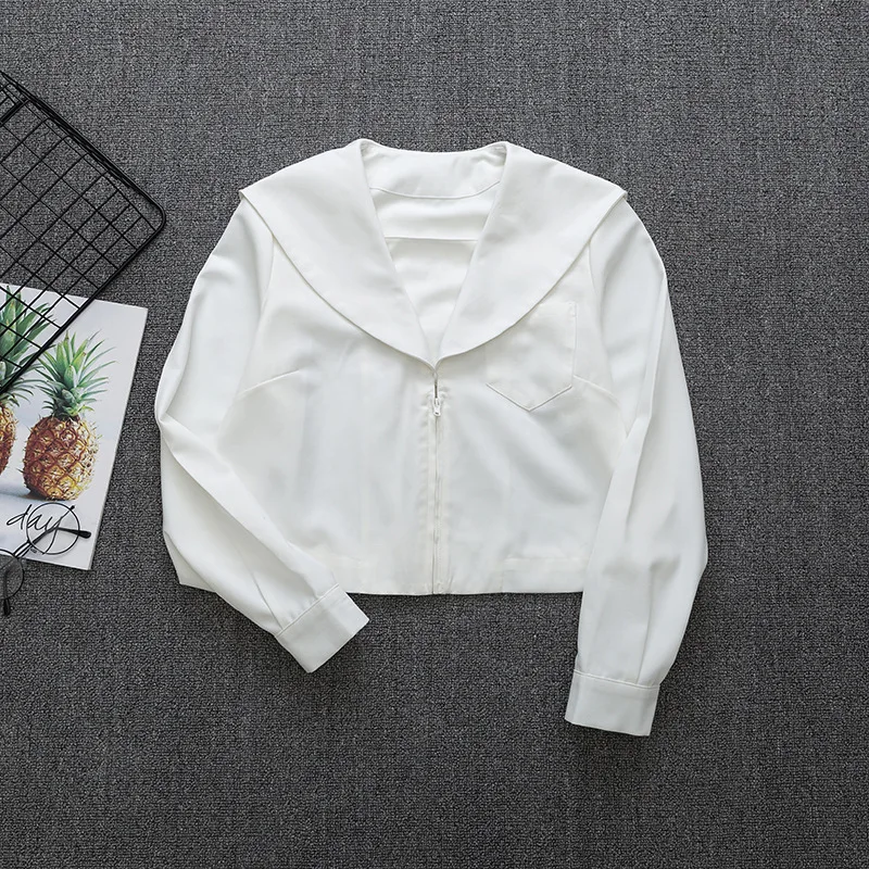 White Cotton Japanese Student Girls Jk Uniform Sapporo Kanto Kanto Kansai Nagoya Middle School Uniforms Long Sleeve White Shirt