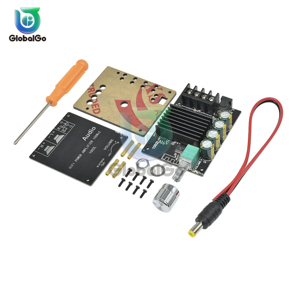 100WX2 Mini Bluetooth 5.0 Wireless Audio Power Digital Amplifier Board Stereo Amp DC 12V 24V 50W 80W With Adjustment Knob | Инструменты