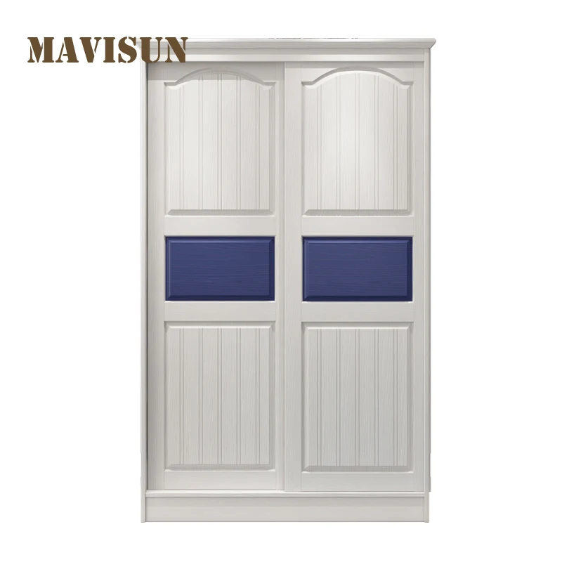 All Solid Wood Children's Sliding Door Wardrobe Boy Sliding Door American Wooden 1.2m Wardrobe 1.6m Large