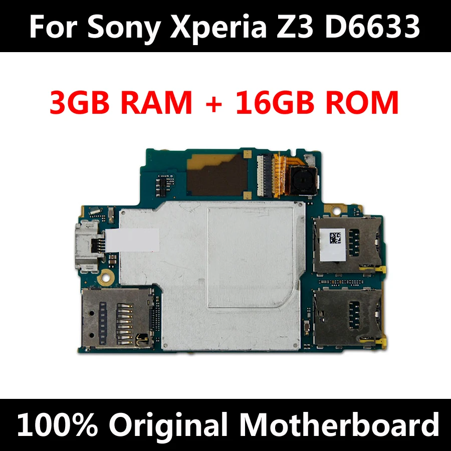 Материнская плата для Sony Xperia Z3 D6633 16 ГБ оригинальная разблокированная системная с