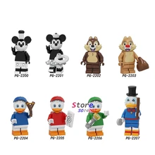 Одна серия мультфильмов Микки симпатичная утка Дейзи маленькая фея животное слон лося Белоголовый Орел Единорог строительные блоки Детская игрушка