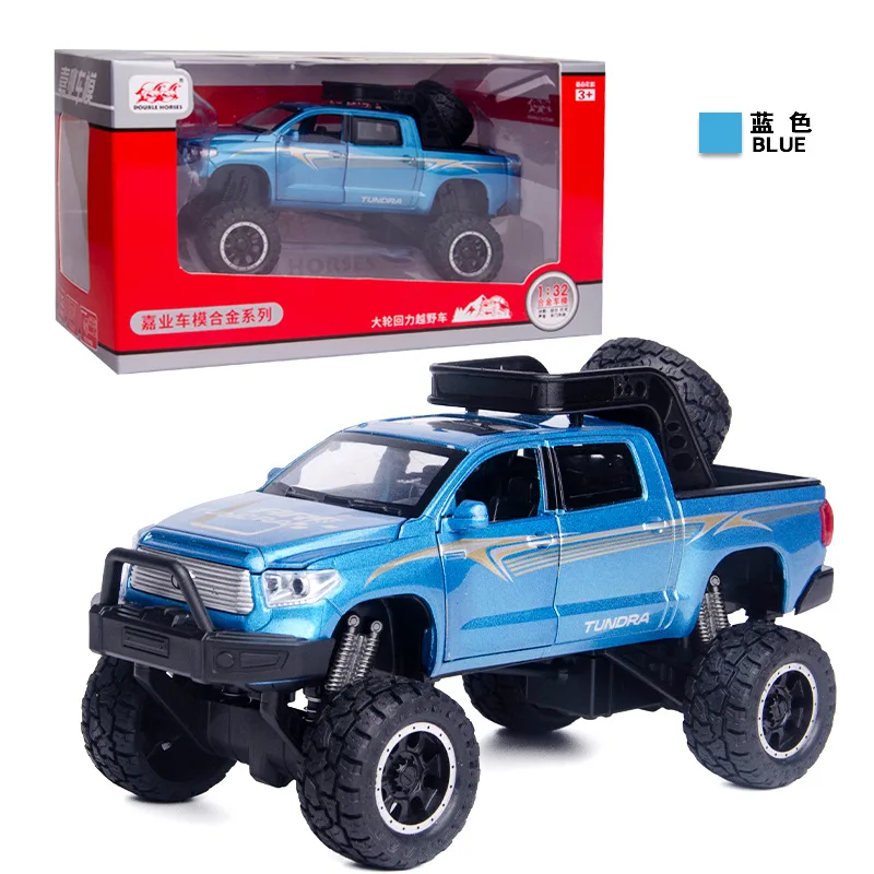 1:32, высокое моделирование, большое колесо Toyota TUNDRA, сплав, автомобильный звук и светильник, модель для детей, подарки - Цвет: VB32287L with box