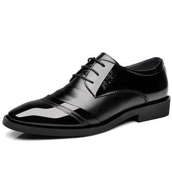 

,Mazefeng Brand 2020 Newly Men's Quality Patent Leather Shoes White Wedding Shoes Size 38-48 Black Leather Soft Man Dress Shoes