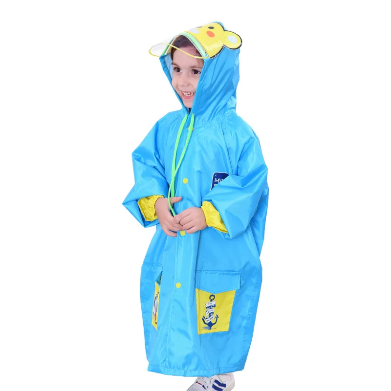 Blue Color 1 шт., водонепроницаемый дождевик для детей с изображением животных из мультфильмов, дождевик для детей дождевик/дождевик, студенческое пончо, дропшиппинг - Цвет: Blue Color