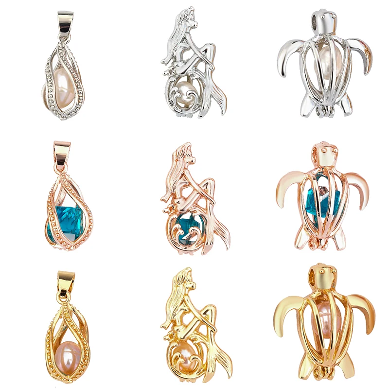

Aromatherapy jewelry Classic Mermaid CageEssential Oil Diffuser Locket Necklace Pendant White K/Rose Gold/Gold Colors Pendant