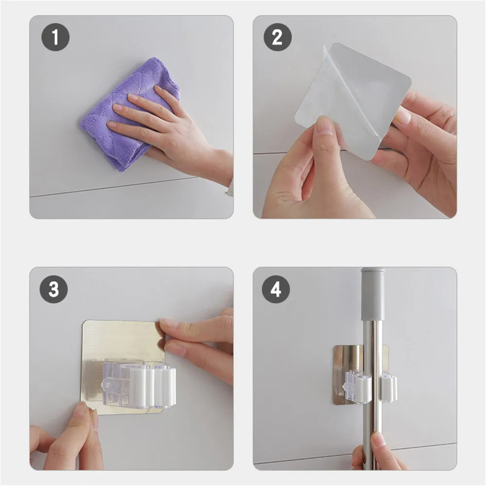 Настенная вешалка для швабры зонта щетки метлы стеллаж хранения двойной