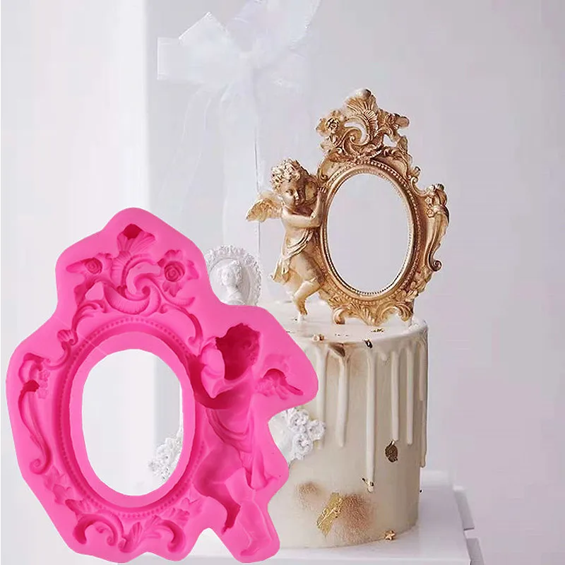 3D Angel Hold Frame силиконовые формы помадка шоколадная форма для ребенка день рождения
