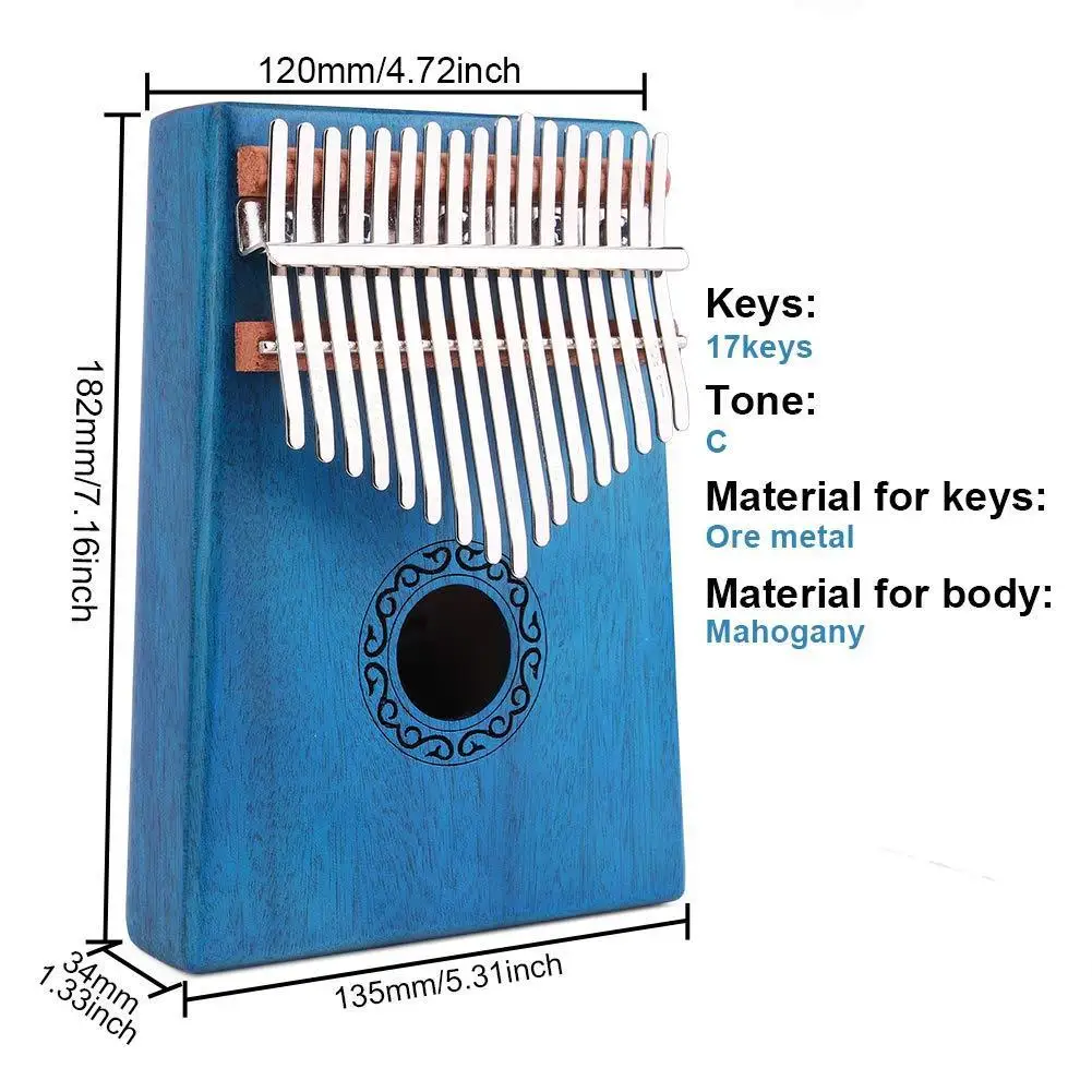 17 Keys Finger Thumb Pocket Piano Kalimba Mbira Thumb Piano Education Games Musical Instrument Great Gift