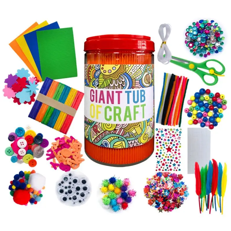 Kit de arte para manualidades para niños, suministros para manualidades para niños pequeños de 4 a 9 años, todo en uno, D.I.Y. Manualidades Collage Set de cuadros