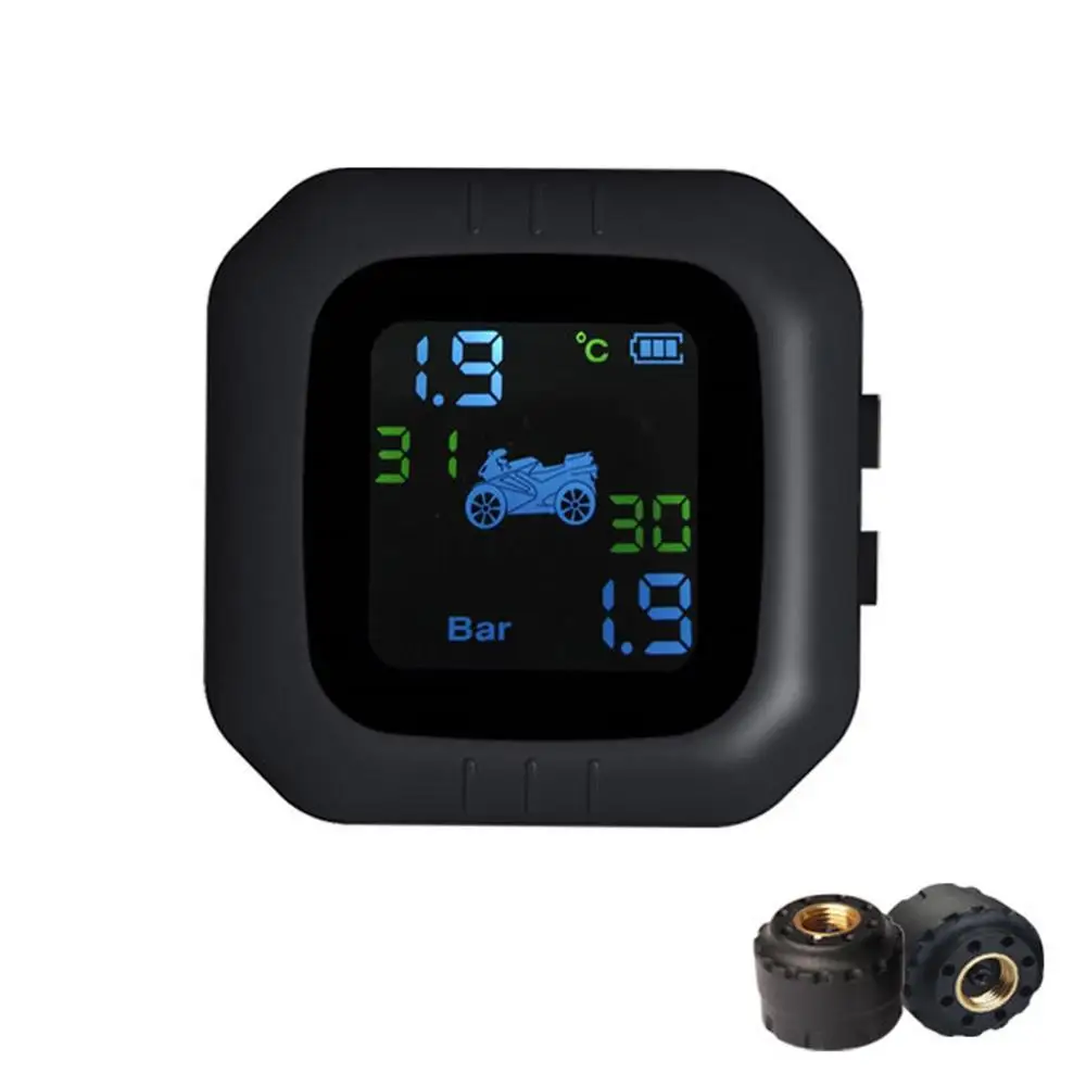 Мотоцикл TPMS шин давление беспроводной монитор 2 шт. датчики внешнего давления мониторинга ЖК-дисплей
