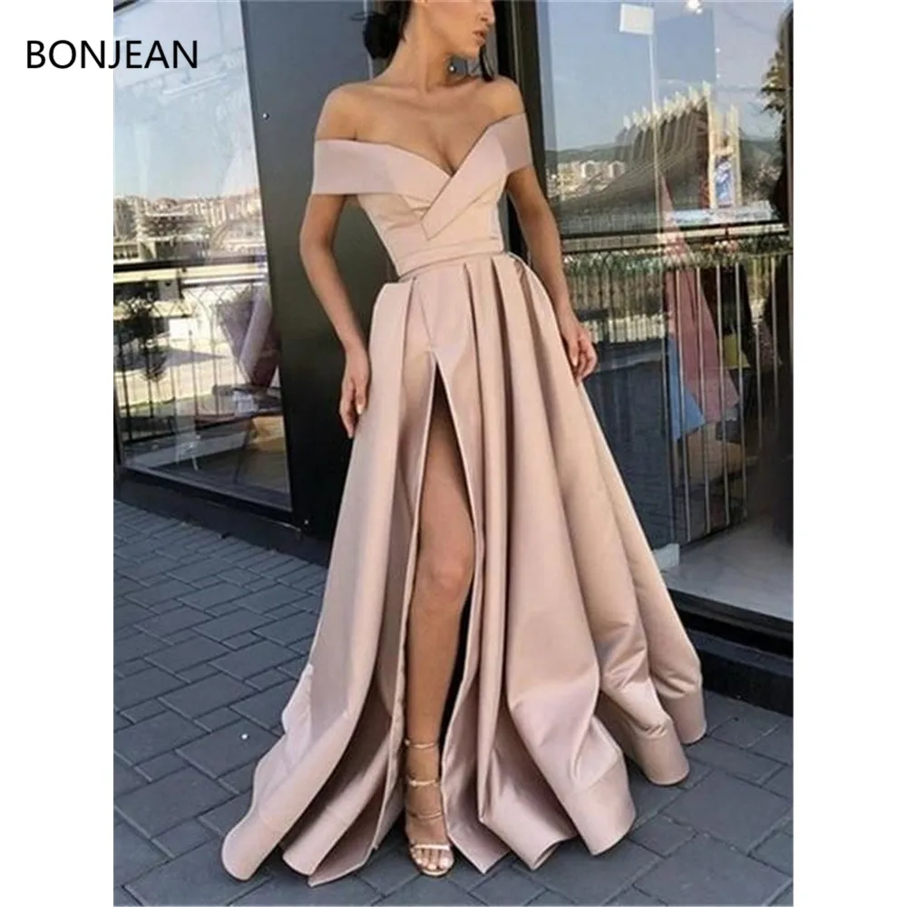 

elegant Off the Shoulder Formal Party gowns Off the shoulder Long evening dresses Simple Formal dress abiye robe de soiree