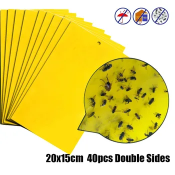 

5/10/20/40pcs Strong Adhesive Bugs Sticky Board Insect Catching Paper Garden Pest Control Glued Plate