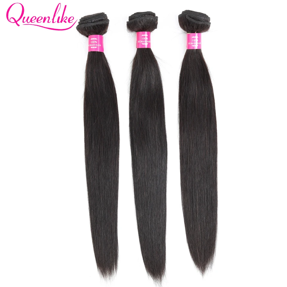 

Queenlike Hair Products 3 4 Pieces 100% Natural Human Hair Weave Bundles Remy Natural Color Malaysian Straight Hair Bundles