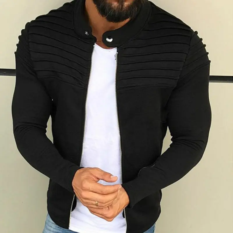 HIRIGIN Fashion Men's Winter Casual Slim Jacket Warm Baseball Coat Outwear Outfits Men Zipper Velveted Jackets | Мужская одежда