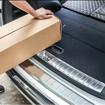 

Outter And Inner Trunk Rear Bumper For Hyundai Tucson 2015 2016 2017 2018 Stainless Steel Car Sill Plate Bumper Protector