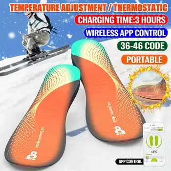 

Unisex Smart Heated Insoles App Control Foot Heater Pads USB Rechargeable Electric Heating Insole Thermostat Insoles For Sports