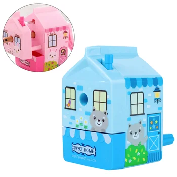 

Little Cozy House Design Cute Cartoon Manual Rotary Pencil Sharpener Best Pencil Sharpener for Kids and School (Pink)