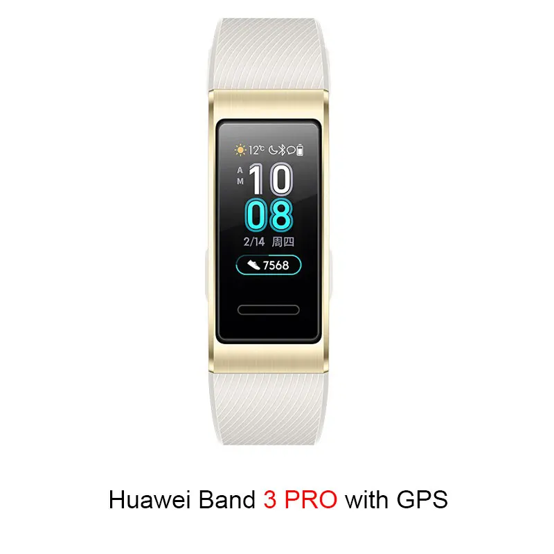 Huawei Band 3 PRO браслет Samrt активности сердечного ритма фитнес-трекер Шагомер водонепроницаемый gps монитор - Цвет: Gold