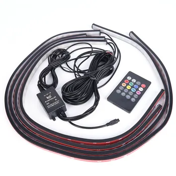 

4Pcs Atmosphere Lamp RGB LED Under Car Tube Strip Underbody Glow Neon Light Kit Wireless Control