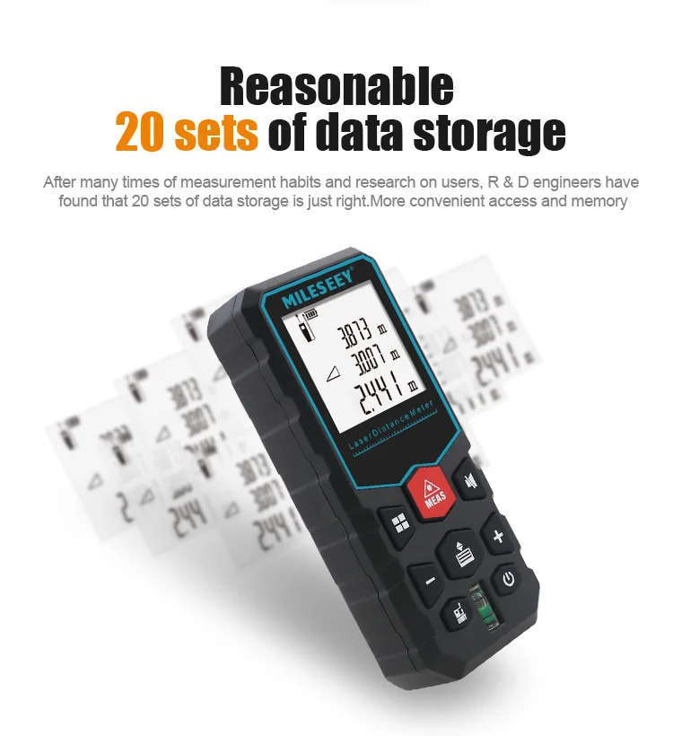 Mileseey Laser Rangefinder 40M 60M 80M 100M Digital laser distance Meter laser Tape measure Diastimeter tester tool Mileseey Laser Rangefinder 40M 60M 80M 100M Digital laser distance Meter laser Tape measure Diastimeter tester tool