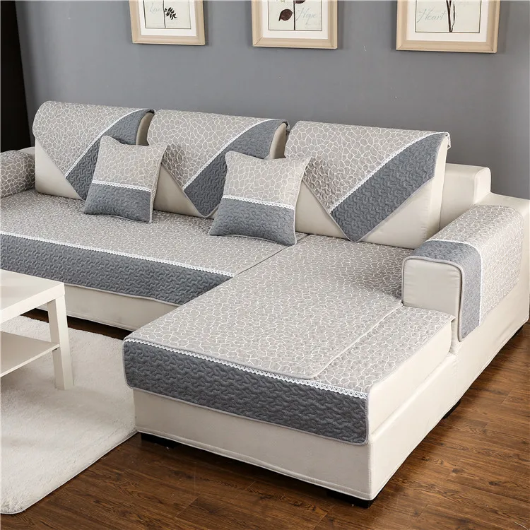 

Minimalist Modern Cotton Fabric Sofa Cushion Four Seasons Backrest Towel Cover Anti-slip Sofa Cushion Thick