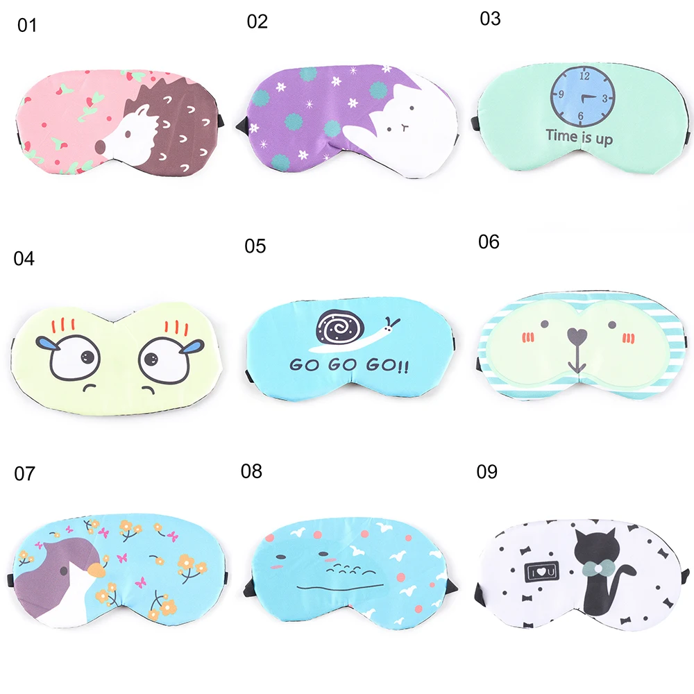 1Pc Cartoon Cute 3D Blackout Sleeping Eye Masks Soft Padded Shade Cover Rest Travel Relax Breathable Blindfold Nap Aid Eye Patch