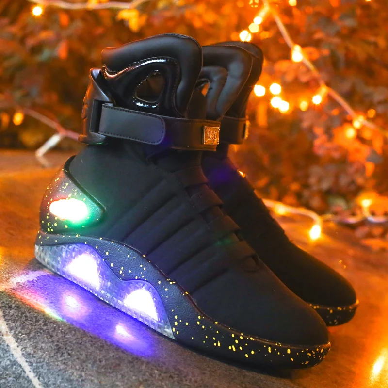 inden længe At give tilladelse Tidlig Adults USB Charging Led Luminous Shoes For Men's Fashion Light Up Casual Men  back to the Future Glowing Sneakers Free shipping - AliExpress