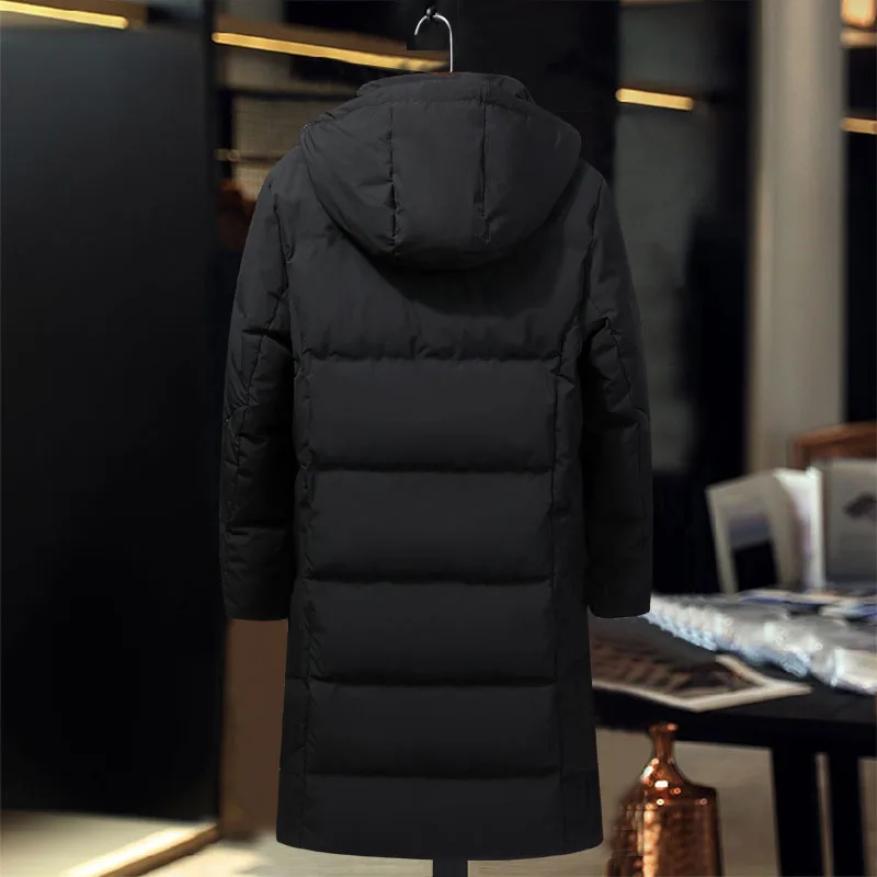 X-Long Winter jacket for men white grey black Fashion Brand men' down jacket fashion men's windbreaker outerwear long coat men