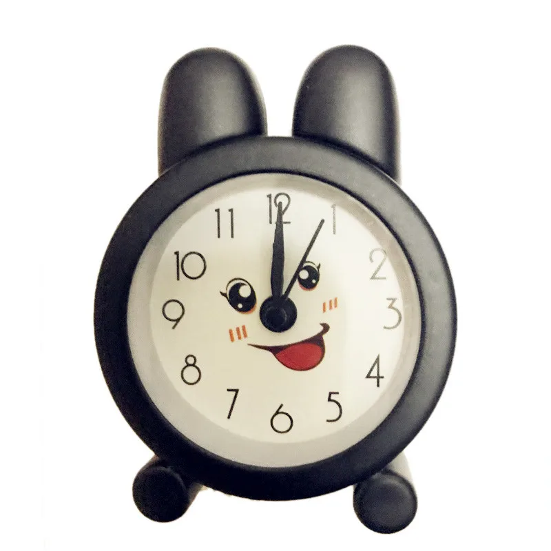 Часы маленькая кровать компактные креативные милые мини металлические маленькие часы-будильник электронный маленький детский будильник прекрасная игрушка - Цвет: Черный
