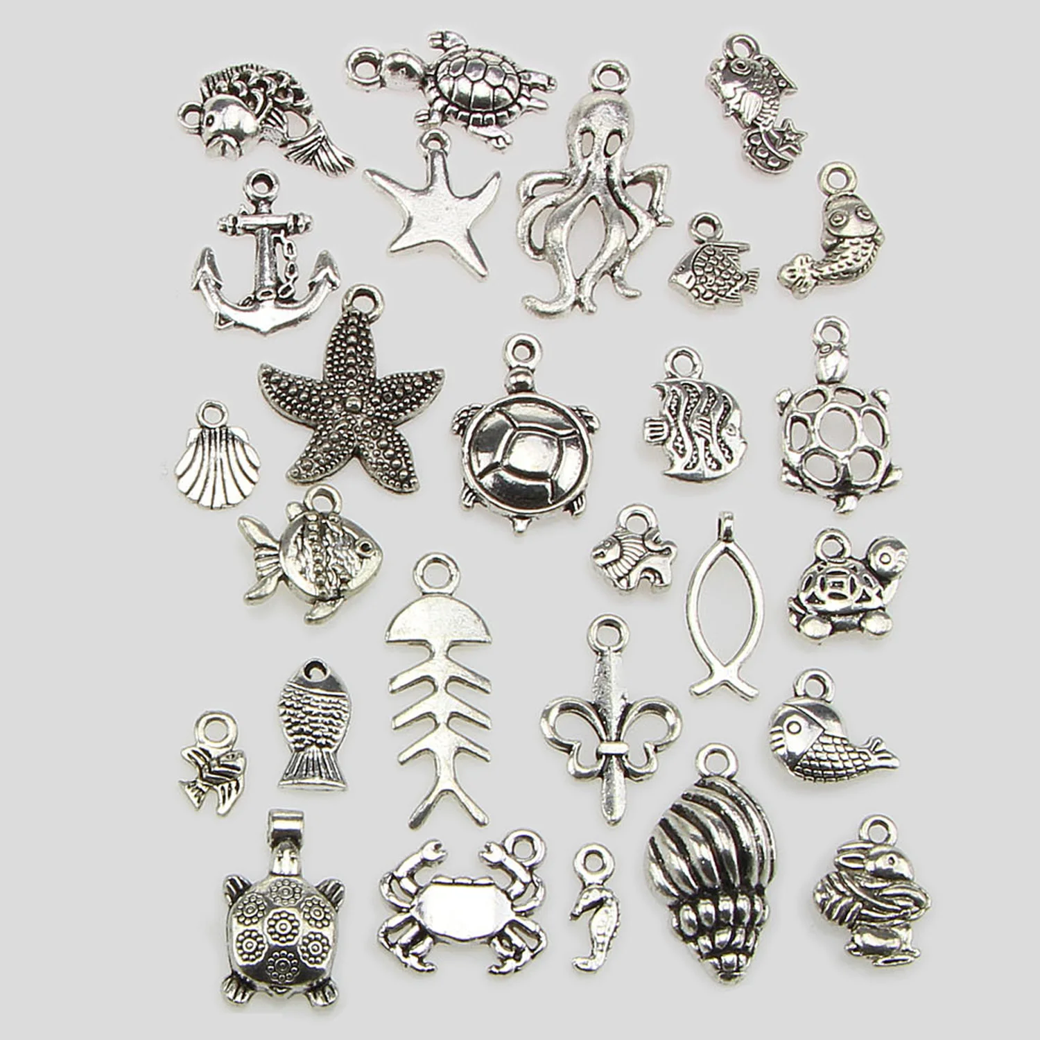 100 шт. милые модные декоративные разные кулоны из сплава в морском стиле подвески