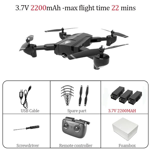 2200mah 3B foam box Sg900 X192 Квадрокоптер с 720 p/4 K Hd камерой вертолет Gps фиксированная точка Wifi Fpv дроны следуем за мной режим Vs H501S SG900S SG106 - Цвет: 2200mah 3B foam box